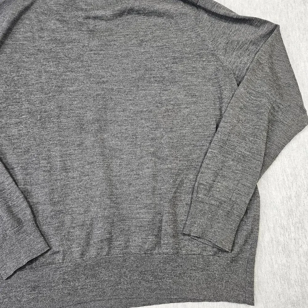 Polo Ralph Lauren Sweater Mens 2XL Gray Merino Wool V-Neck Embroidered Pony